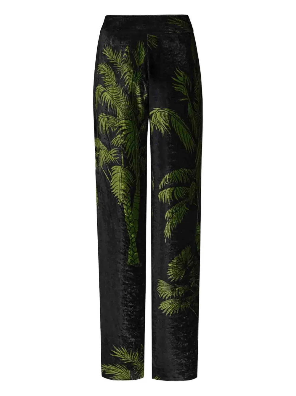 Johanna Ortiz Palm-tree Print Trousers In Black
