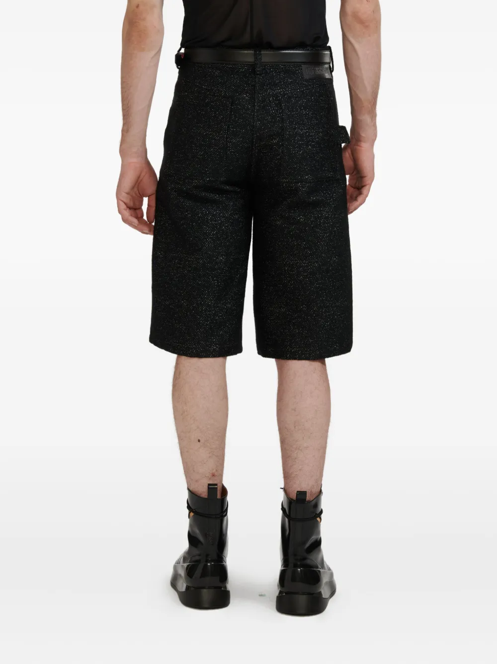 Lgn Louis Gabriel Nouchi Jacquard Straight Shorts In Black
