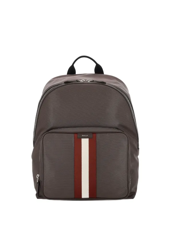bally laptop backpack Bally Zip Striped Backpack | Brown