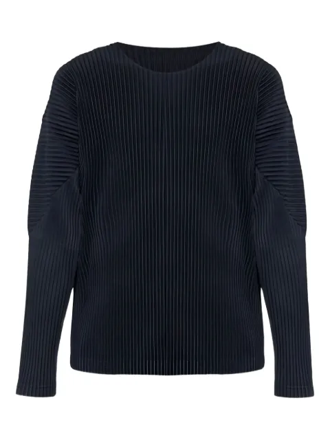 Issey Miyake pleated long-sleeves T-shirt