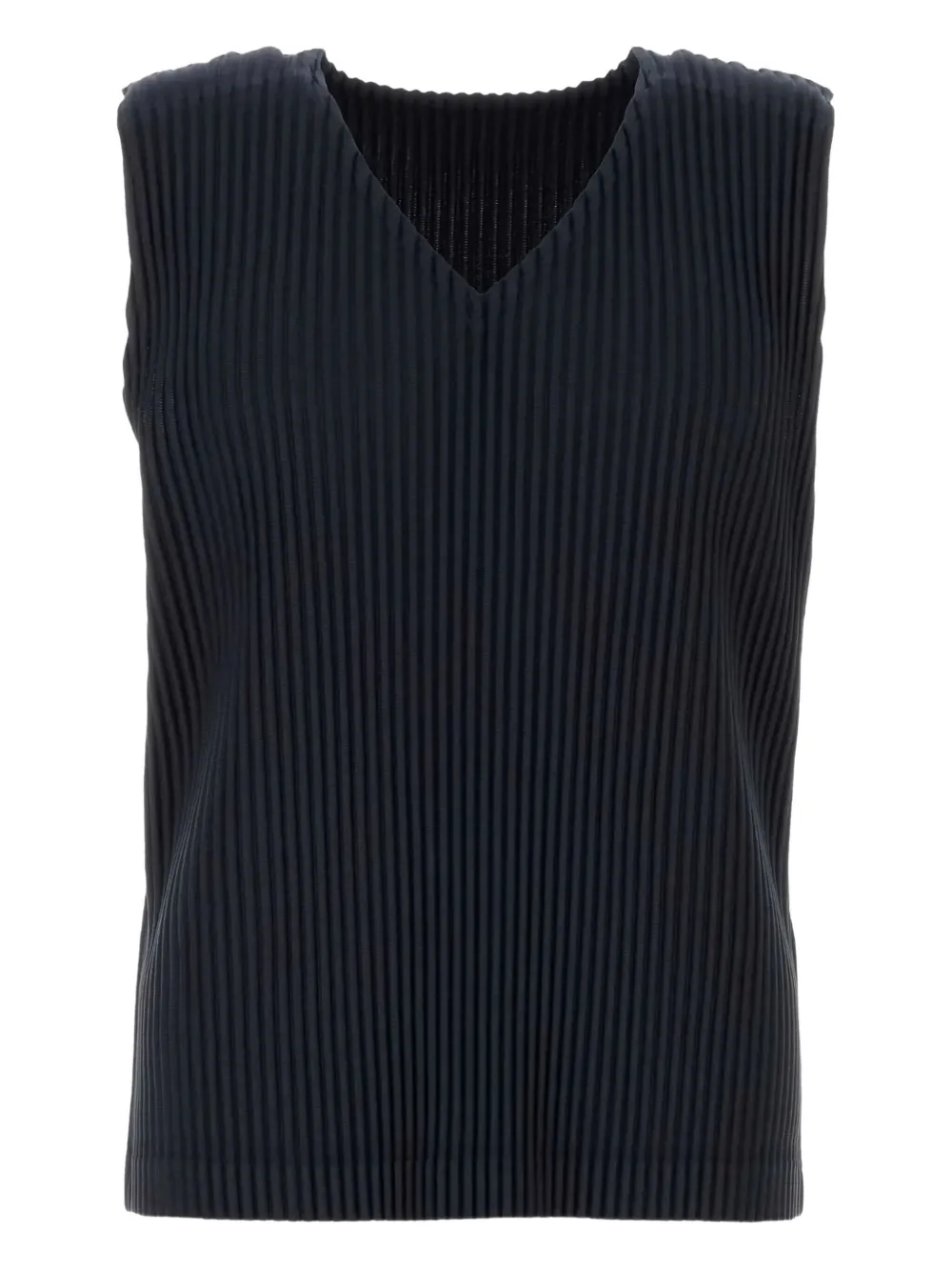 Issey Miyake chaleco con pliegues y cuello en V | azul | Image 1
