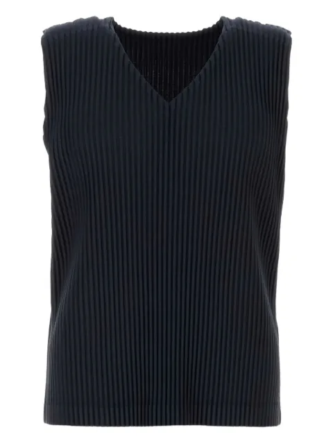 Issey Miyake pleated v-neck vest