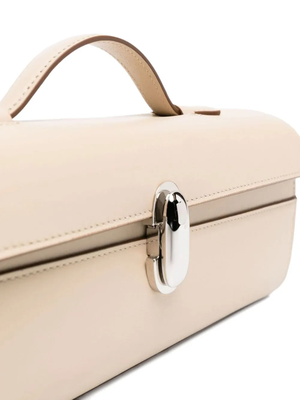Savette Symmetry Leather Clutch Bag In Neutral