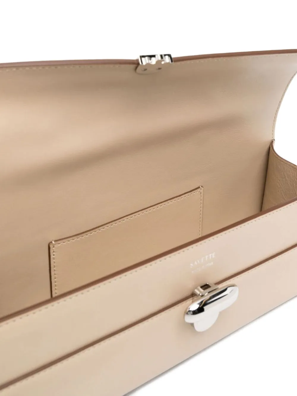 Savette Symmetry Leather Clutch Bag In Neutral