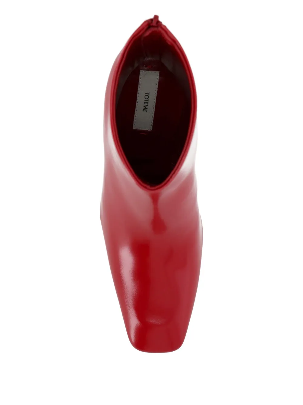 Totême Zip Square Toe Boots In Red