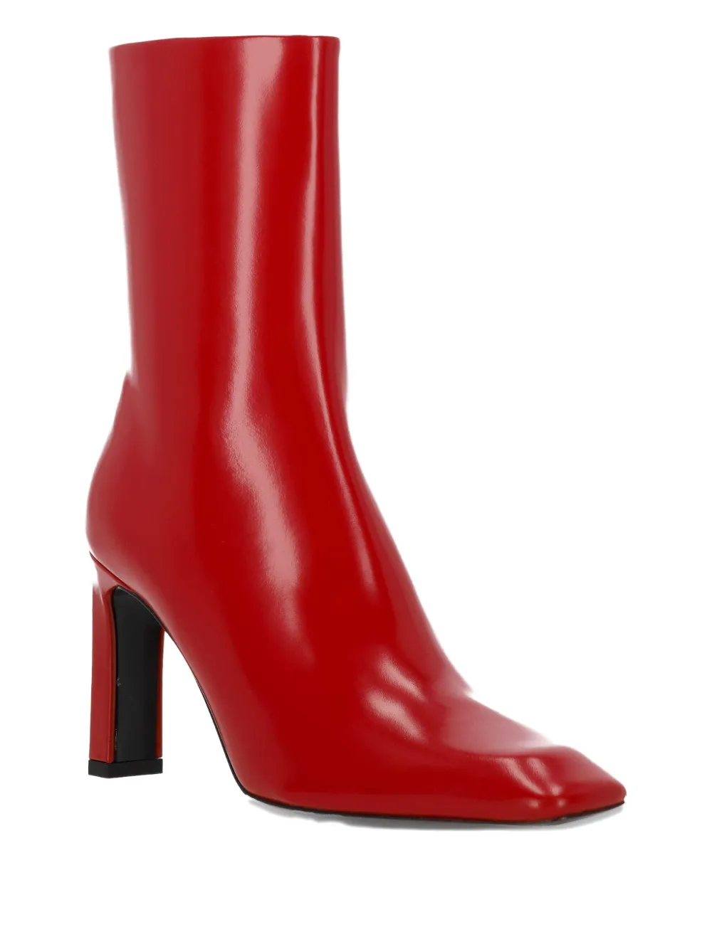 Totême Zip Square Toe Boots In Red