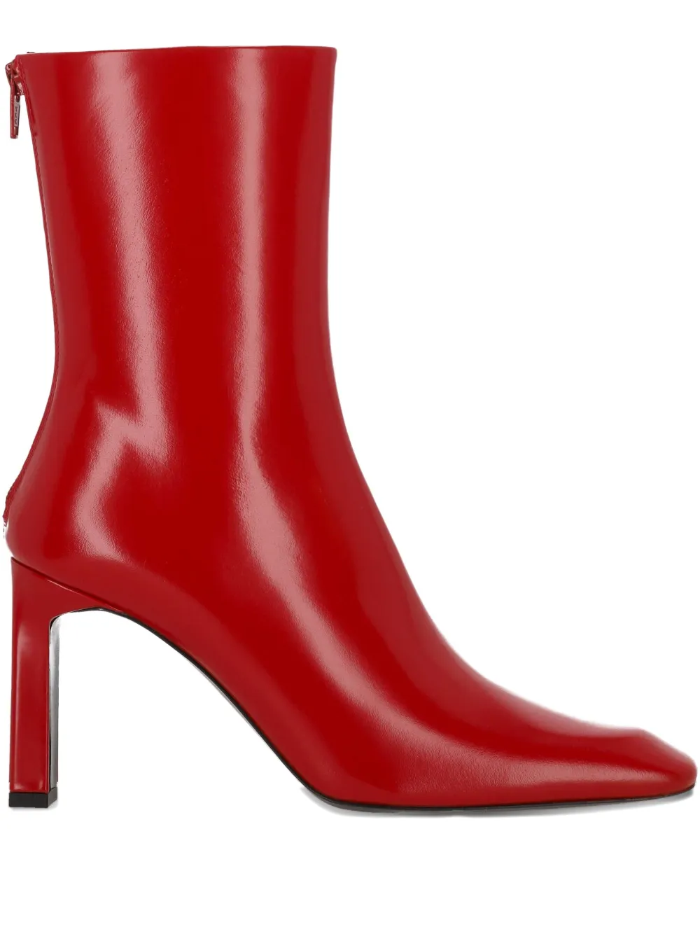 Totême Zip Square Toe Boots In Red
