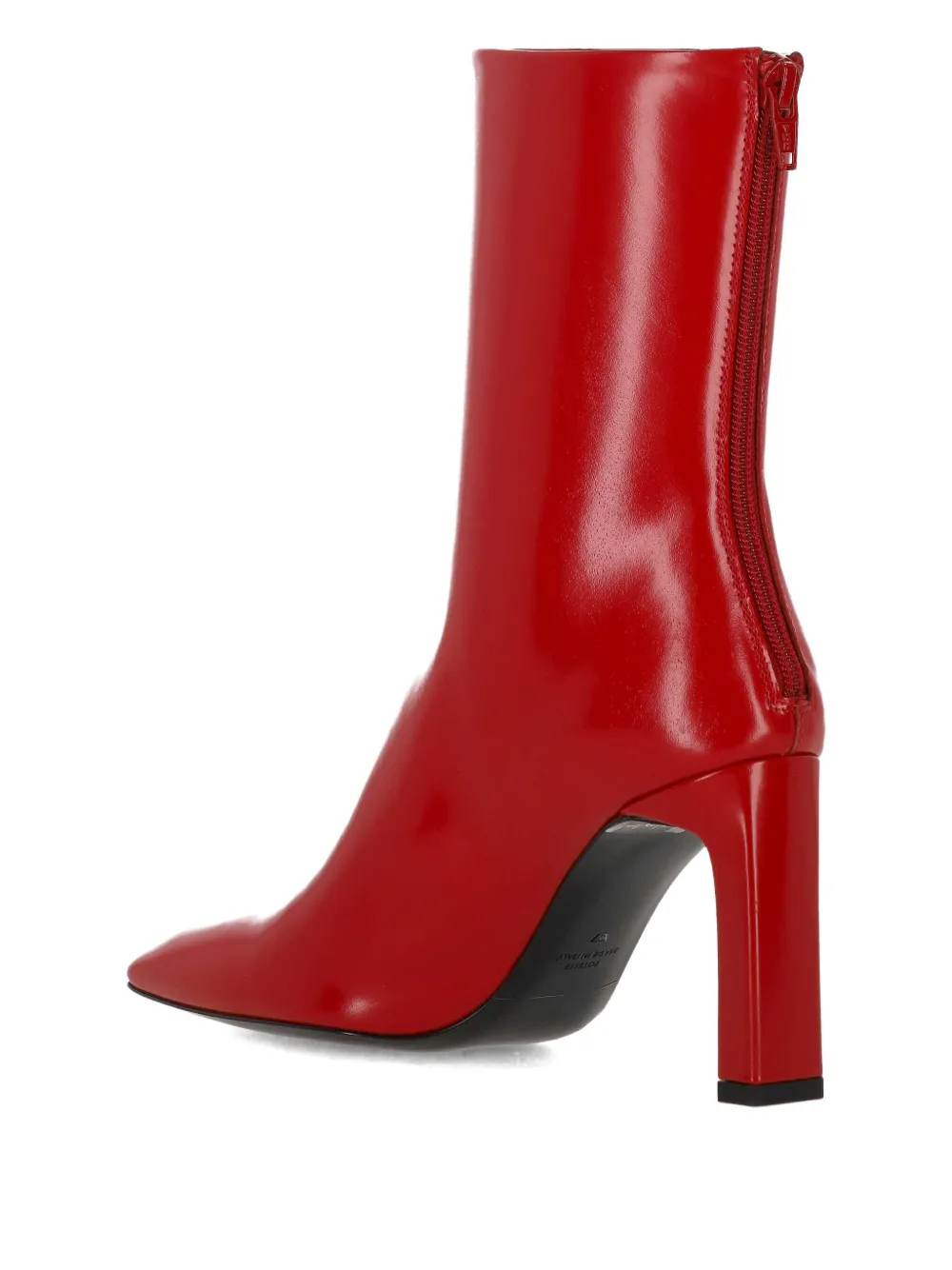 Totême Zip Square Toe Boots In Red