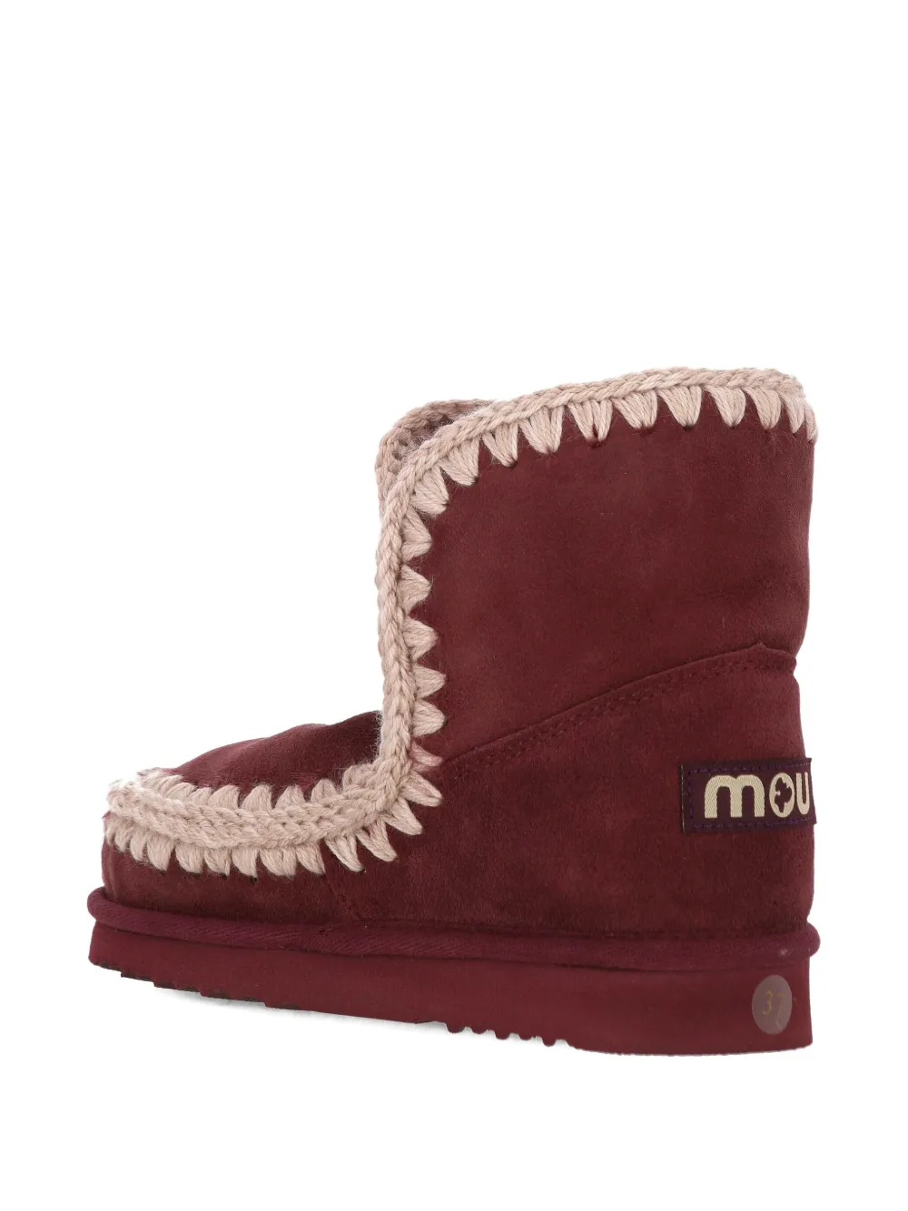 Mou Double-face Stitch-detail Boots In Red