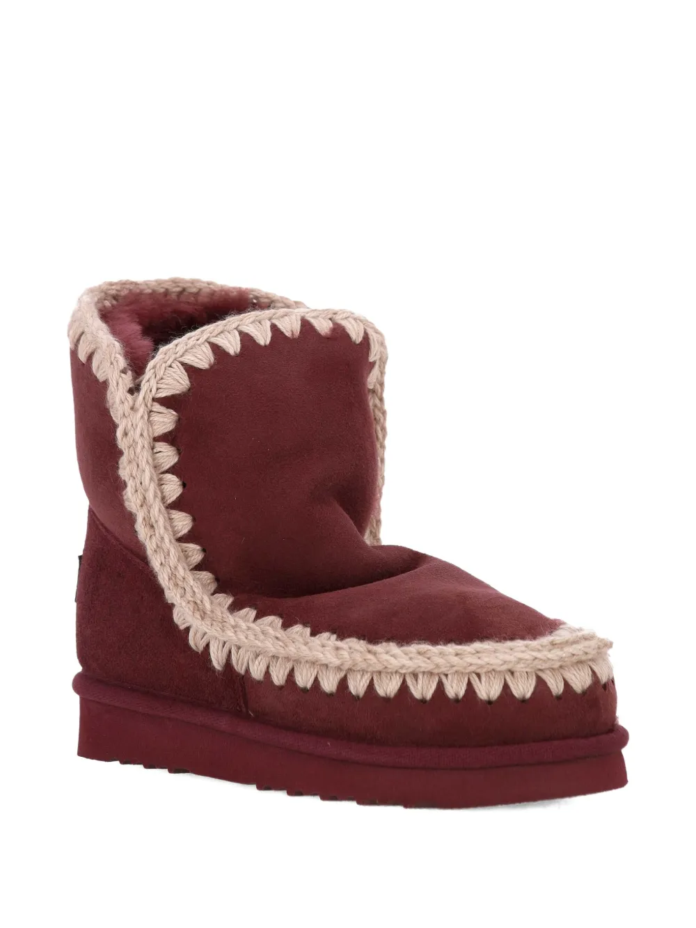 Mou Double-face Stitch-detail Boots In Red