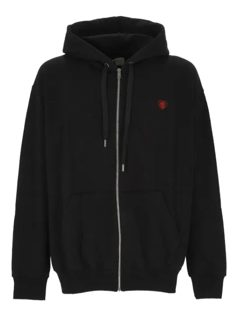 Family First heart-embroidered hoodie