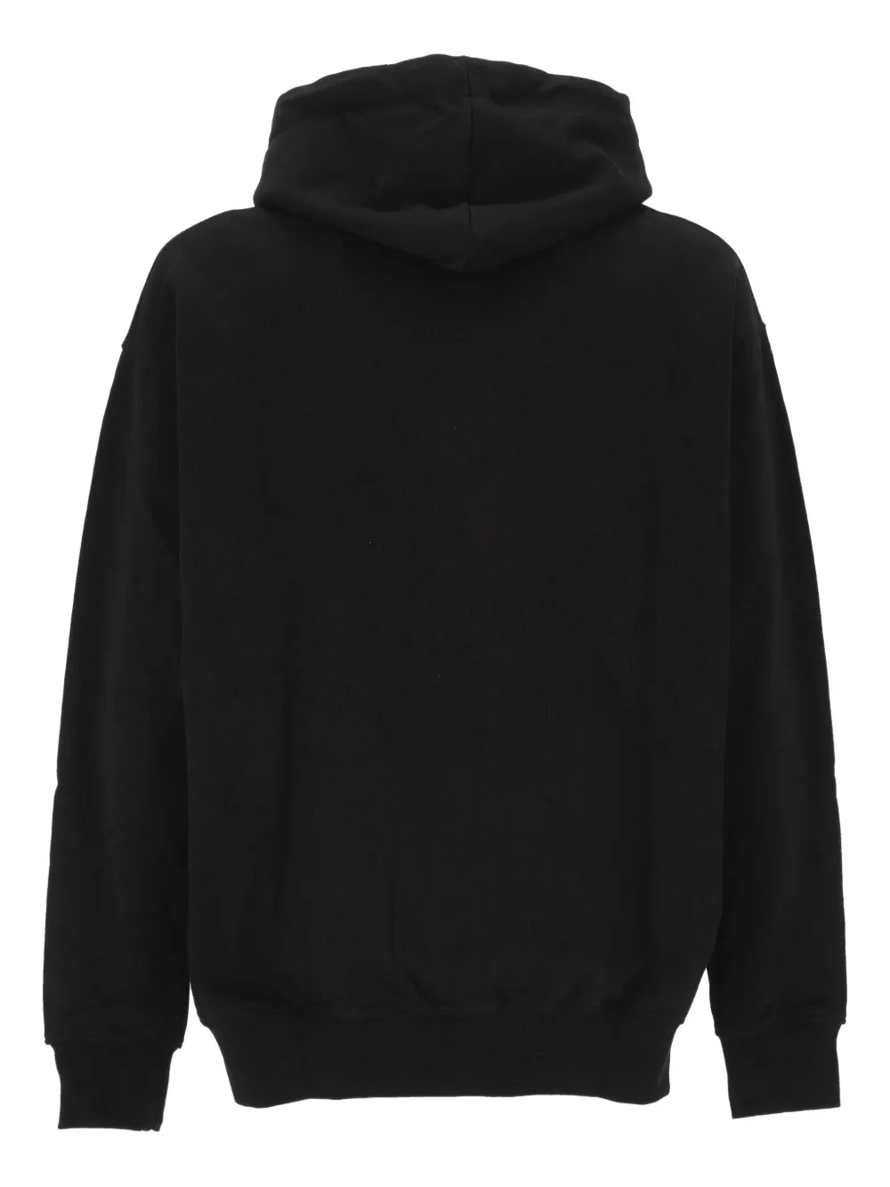 Family First Heart-embroidered Hoodie In Black