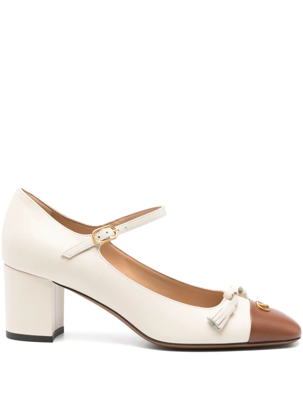 Valentino 60mm Tassel-detail Block-heel Pumps In White