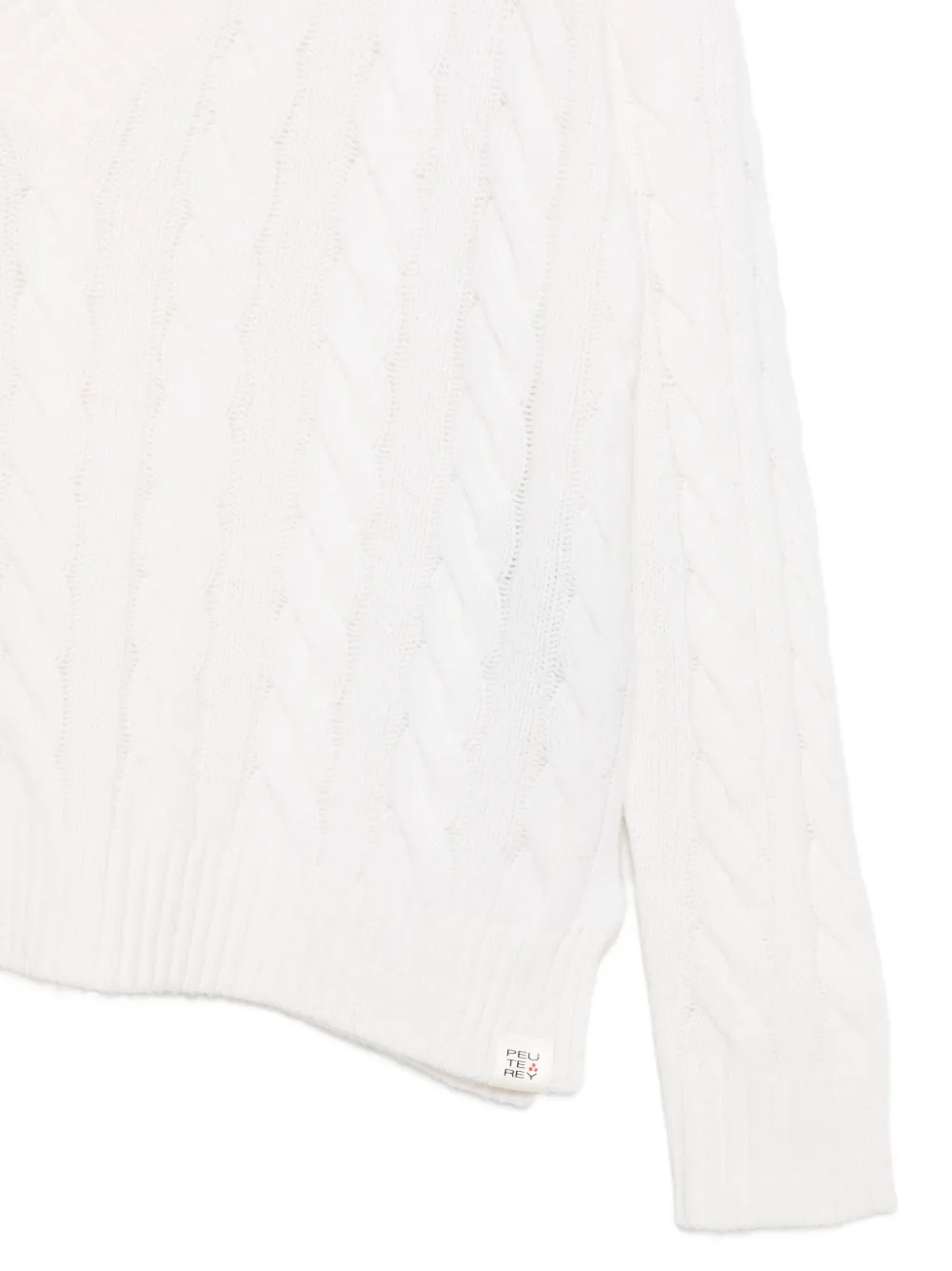 Peuterey Lapierre kabelgebreide trui met V-hals Wit