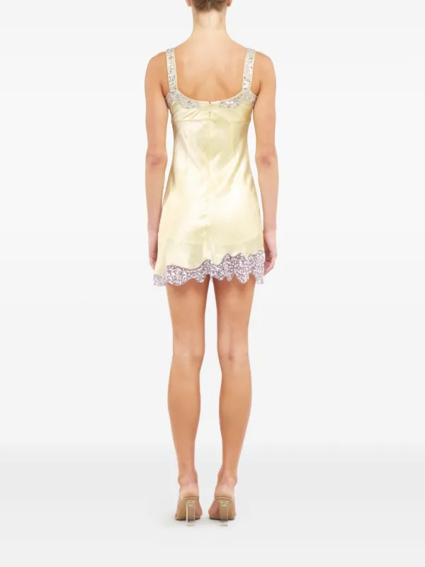 Asta Resort The Nikolina Hand Beaded sequin-embellished Mini Dress | Yellow  | FARFETCH IL