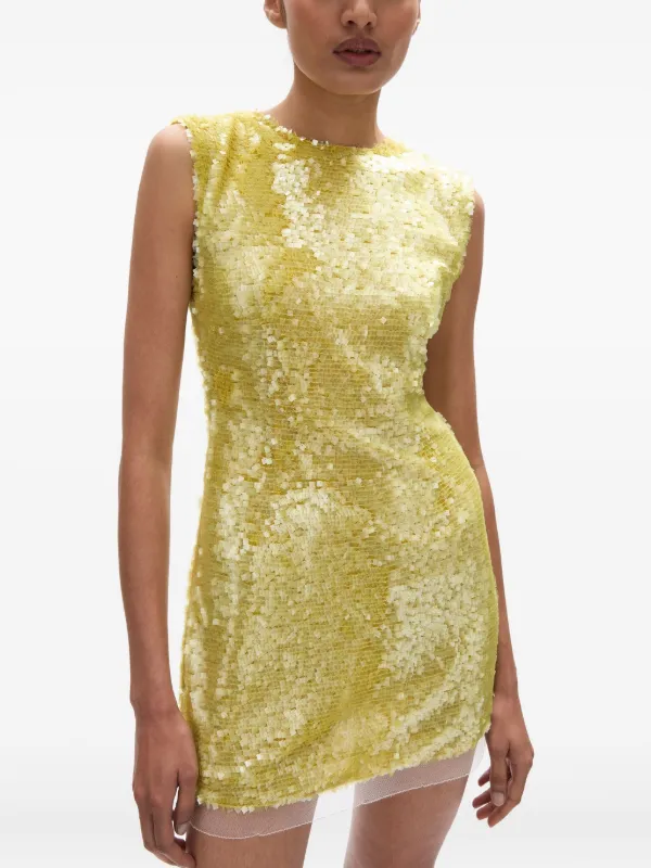 kaia glitter dress Rachel Gilbert Kaia Sequin Mini Dress | Yellow