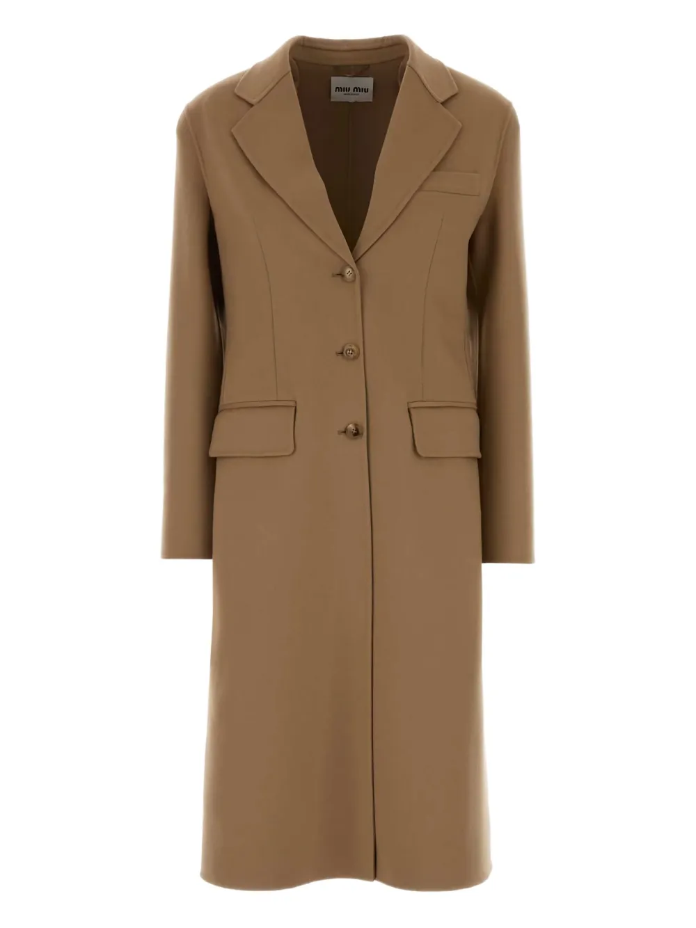 Miu Miu notched-lapel coat | Brown | Image 1