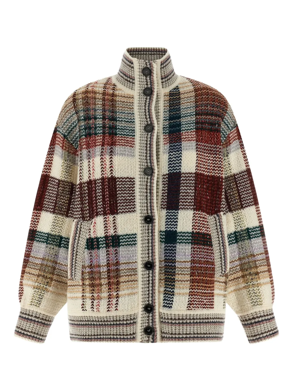 Missoni Patterned High-neck Cardigan In Neutral