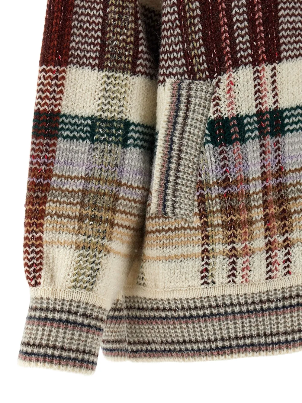 Missoni Patterned High-neck Cardigan In Neutral