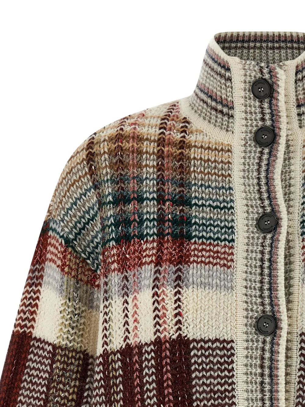 Missoni Patterned High-neck Cardigan In Neutral
