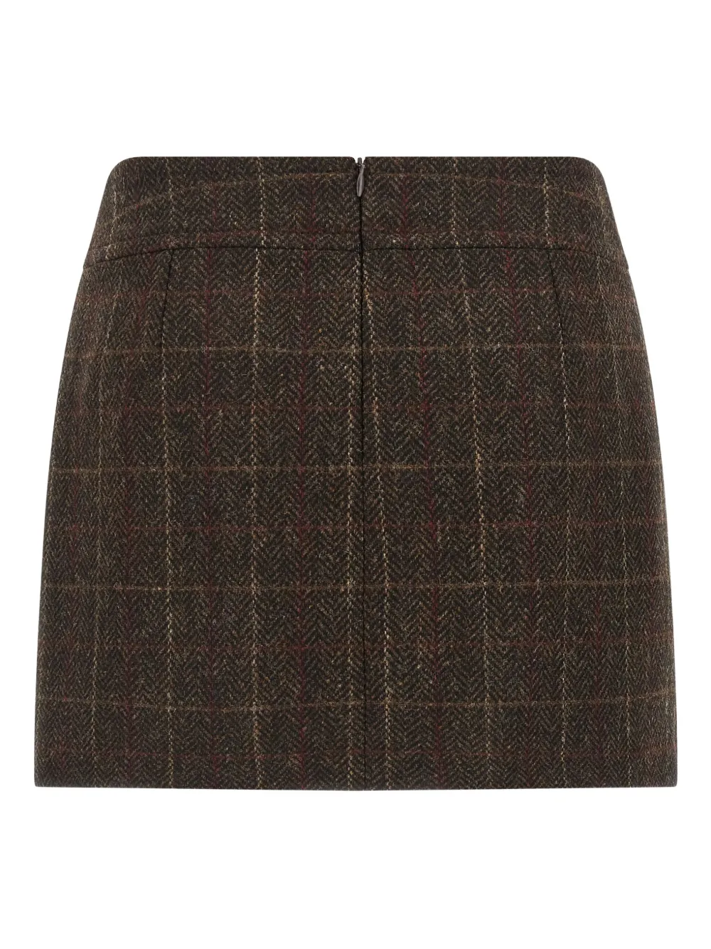 Alberto Biani herringbone tweed mini skirt - Bruin