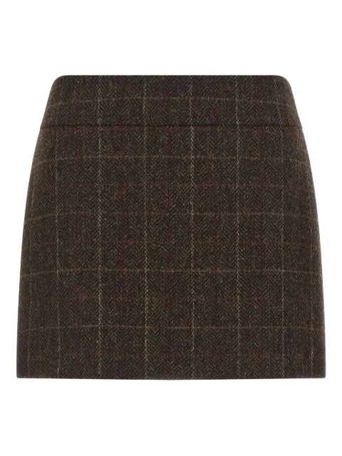 Alberto Biani herringbone tweed mini skirt