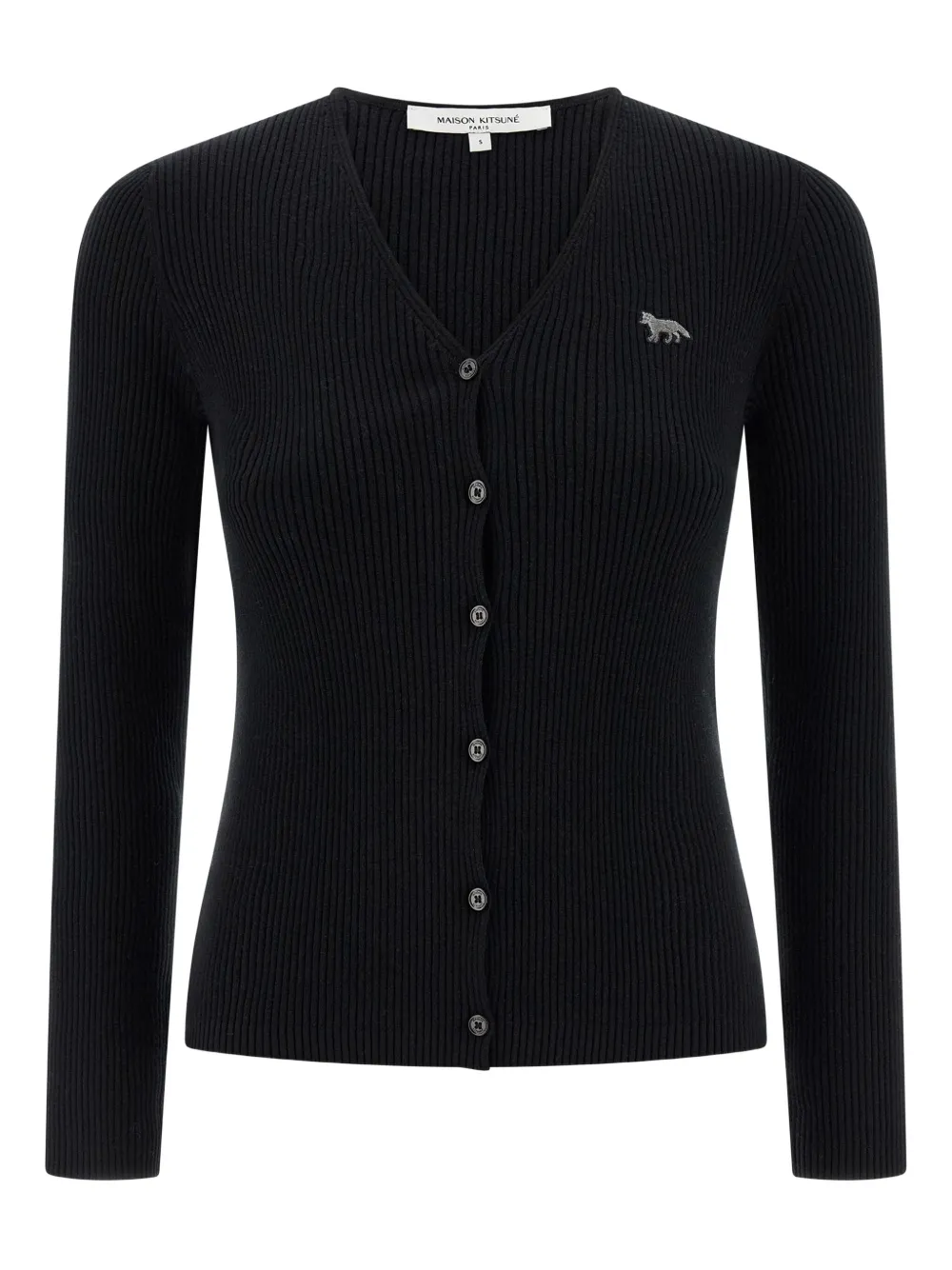 Maison Kitsuné Baby Fox-patch Button Cardigan In Black
