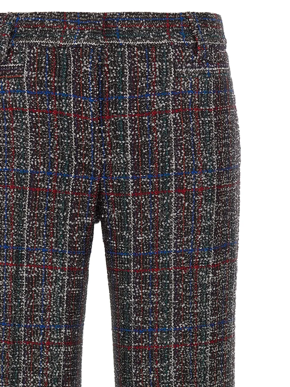 Missoni Tartan Pattern Sequin Straight Leg Trousers In Multi