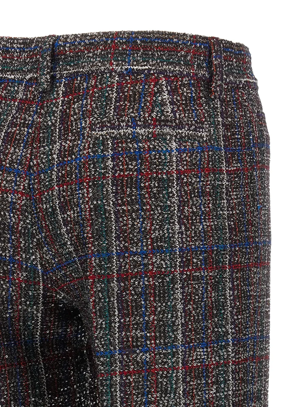Missoni Tartan Pattern Sequin Straight Leg Trousers In Multi