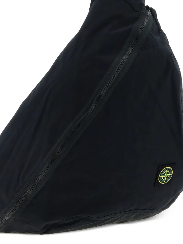 Stone Island Crumpled one-shoulder Backpack | Black | FARFETCH JO