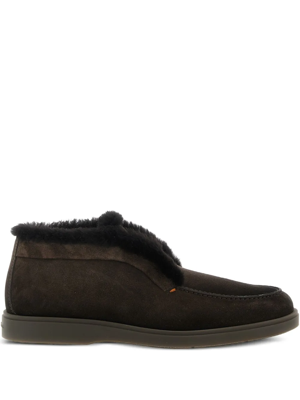 Santoni Suède lammy enkellaarzen Bruin