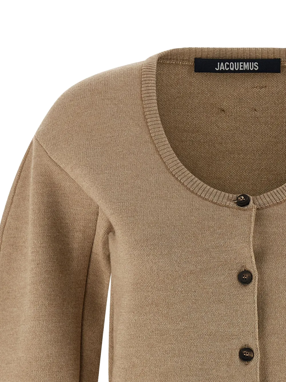 Jacquemus Doppio Button Round-neck Cardigan In Neutral