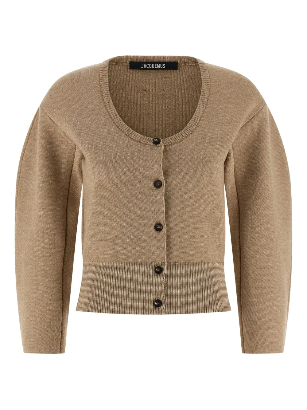 Jacquemus Doppio Button Round-neck Cardigan In Neutral