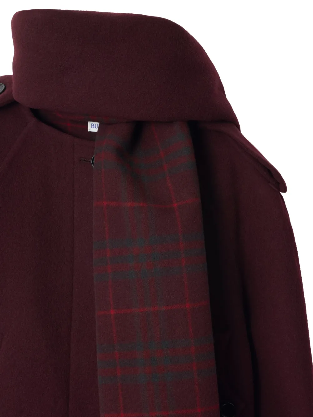 Burberry Wollen jack met afneembare sjaal Rood