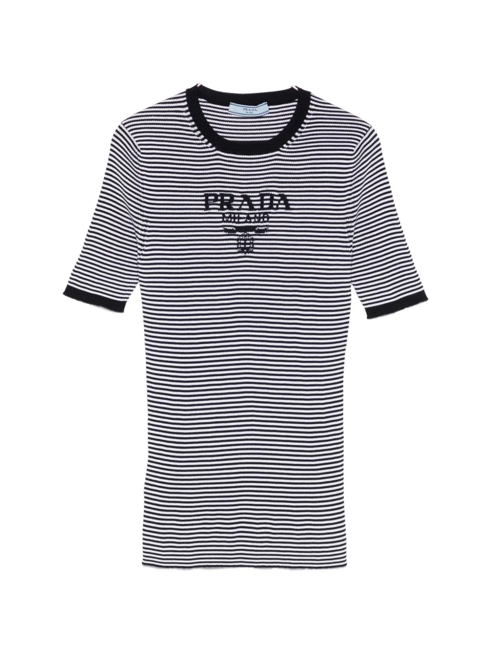 Prada striped logo T-shirt - Bianco