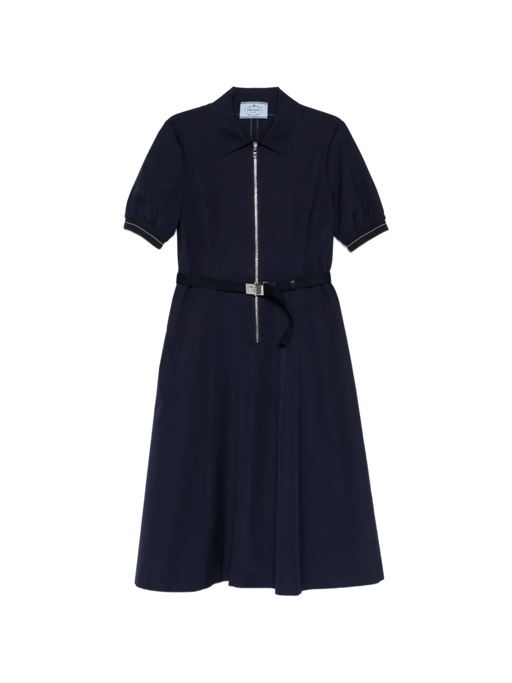 Prada zip-up belted dress - Blau