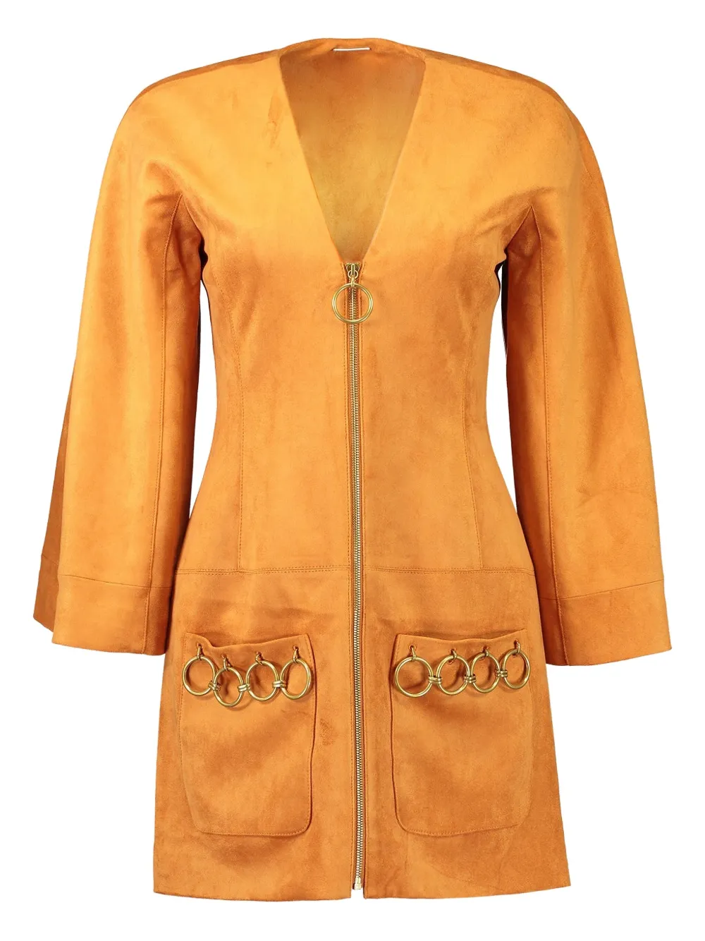 Alexis Anese Suede Dress In Orange