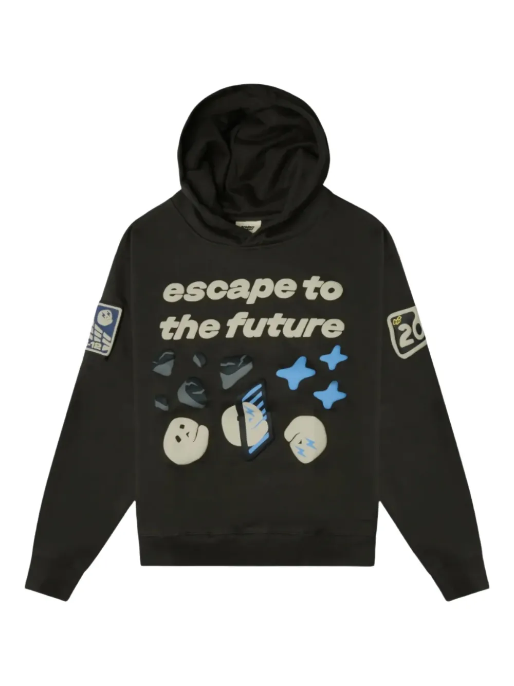 BROKEN PLANET graphic-design hoodie | Black | Image 1