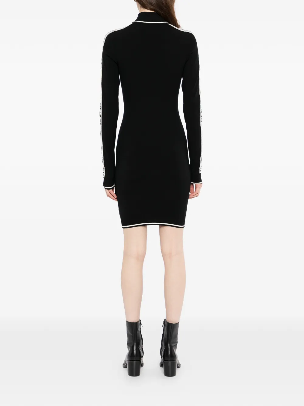 Off-White Jurk met logoband en lange mouwen Zwart