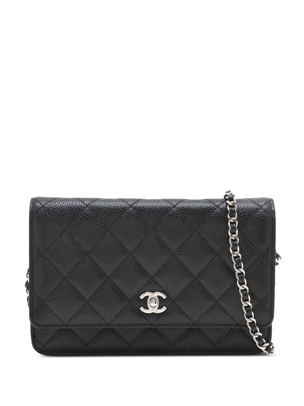 CHANEL Pre-Owned 2021-2025 ココマーク マトラッセ キャビア ウォレットオンチェーン ショルダーバッグ - CHANEL Pre-Owned 2021-2025 ココマーク マトラッセ キャビア ウォレットオンチェーン ショルダーバッグ -