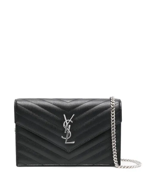 Saint Laurent chevron chain clutch bag