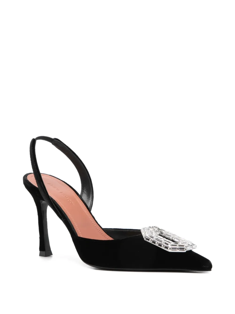Amina Muaddi 90mm Camelia embellished-detail pumps Zwart