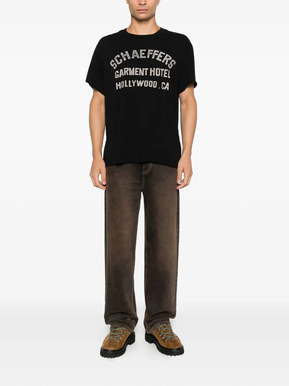 SCHAEFFER'S GARMENT HOTEL T-shirt met logo - Zwart
