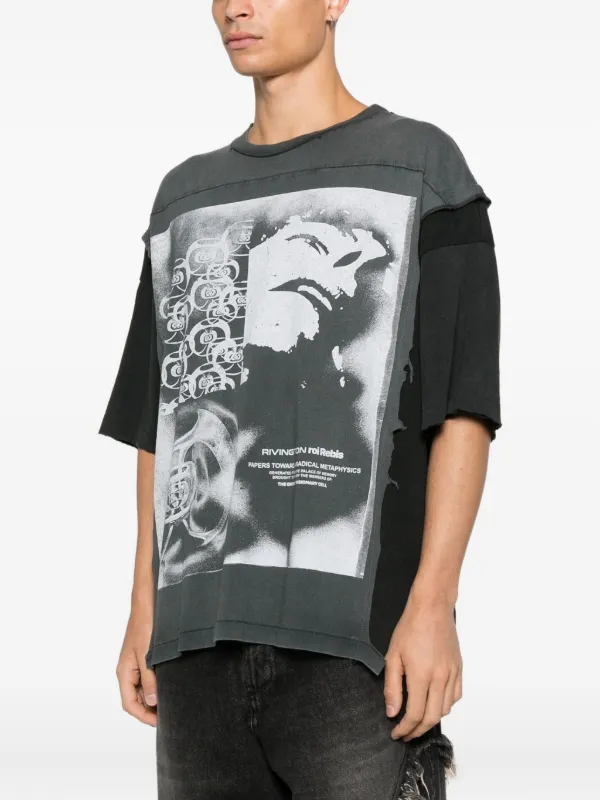 RIVINGTON ROI REBIS Graphic Panel T-shirt | Black | FARFETCH RO