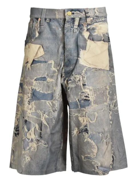 KAMIYA trompe-l'oeil print shorts