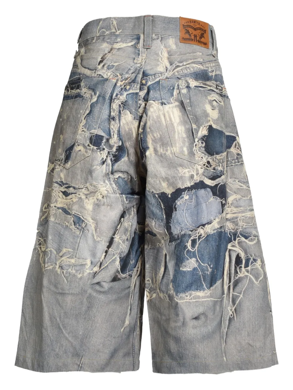 KAMIYA Shorts met trompe-l'oeil print - Blauw