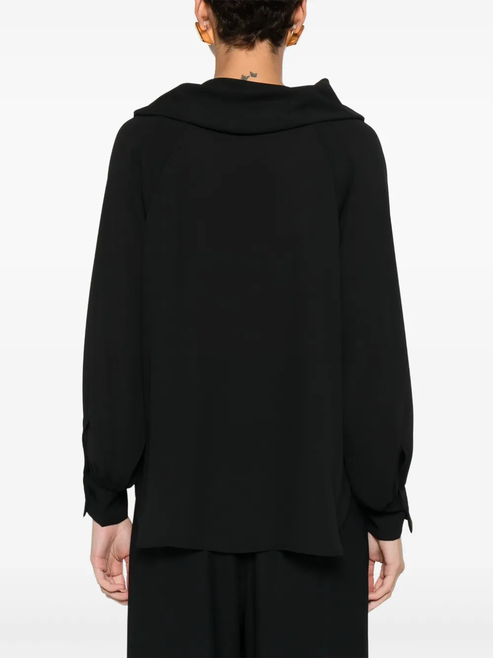 Carla G. Cowl Neck Blouse In Black