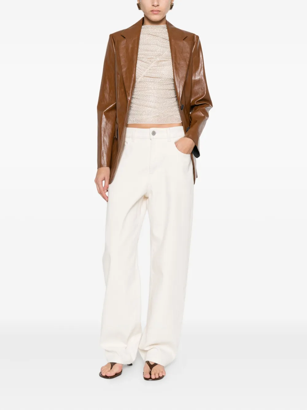 CARLA G. single-breasted jacket | Leather Jackets | Image 2