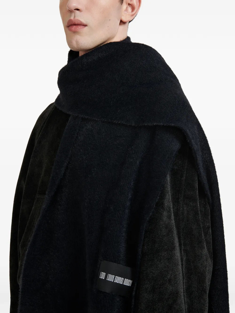 LGN LOUIS GABRIEL NOUCHI logo-detail scarf - Zwart
