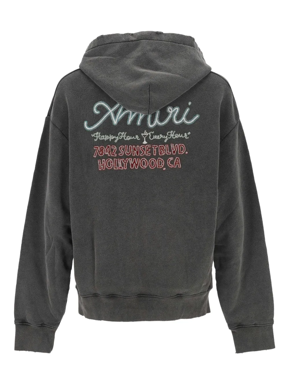 Amiri Hooded Graphic Hoodie In Gray